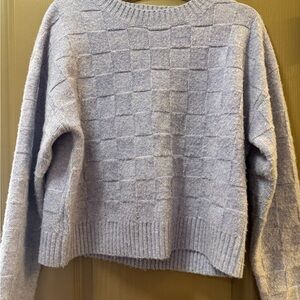 Elegant Women's Textured Knit Sweater in Light purple